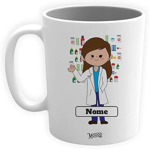 Movoo Design Tazza Farmacista Donna Mug Lavabile in Ceramica Personalizzata con Nome