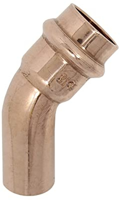 Bogen 45 Grad I/A 15 mm aus Kupfer | Fittings mit Pressanschluss, Pressfittings, Kupferfittings