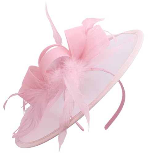 Topkids Accessories Fascinator for Women - Elegant Wedding Fascinators with Headband, Perfect Hair Accessory for Wedding Guests (Dusky Pink)