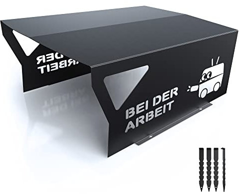 teileplus24 RG2 Mähroboter Garage | Carport Überdachung für Rasenroboter | Passend für Gardena Sileno Husquarna Automover Bosch Indego | 60x78x33cm | Metall