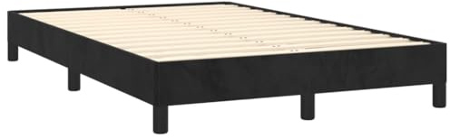 vidaXL Polsterbett, Bett Bettgestell mit Lattenrost, Schlafzimmerbett Doppelbett mit Stützbeinen, Bettrahmen Schlafzimmermöbel, Schwarz 120x200cm Samt
