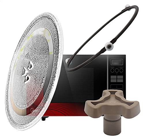 WORDFUN Mikrowellenteller 24.5cm 25.5cm 27cm 31.5cm Drehteller Für Mikrowelle, Rund Mikrowelle Drehteller Ersatz Teller, Mikrowellenzubehör, Mikrowelle Drehscheibe, Koppler, Drehring