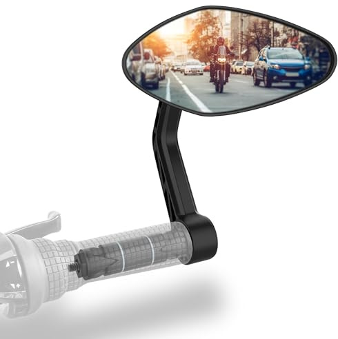 Xcelenze - Fahrradspiegel für E-Bike (rechts Lenkerende RM13e) | Fahrrad Rückspiegel Fahrrad Spiegel | Fahrrad Spiegel für Ebikes | Fahrradspiegel für Lenker ebike HD Echtglas