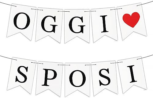 Festone Oggi Sposi per Auto Matrimonio, Just Married Striscione Bandierine, Decorazione Matrimonio Auto Casa Esterno Giardino, Addobbi Fotografia Matrimonio Nozze