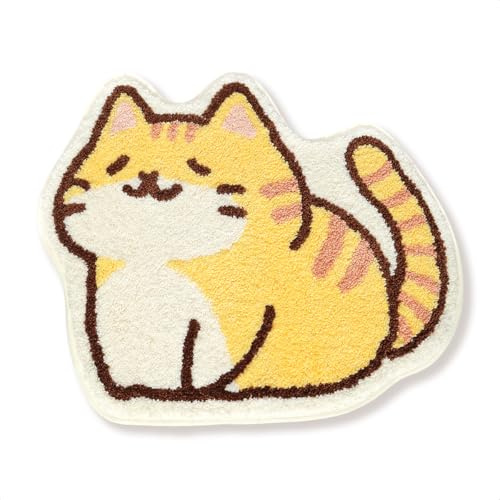 Molesun Niedliche Katze Badematte 50x80cm, Weich, Saugfähig, Waschbar | Niedlicher Rutschfester Badvorleger, 100% Mikrofaser-Badematten, für Badezimmer Dusche Schlafzimmer Küche, Maschinenwaschbar