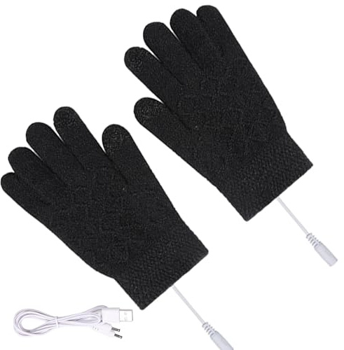 Elektrischer Winterhandschuhe, USB-beheizte Fäustlinge, wiederaufladbar, schnelles Aufwärmen für den Winter, Thermo-Sporthandschuhe für kaltes Wetter, Sportbekleidung, Strickhandschuhe