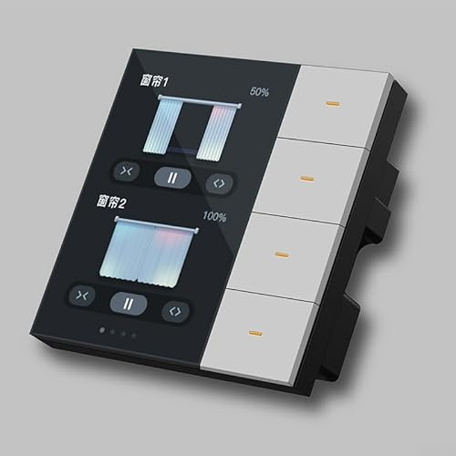 Interruptor de luz táctil inteligente, interruptor de pared inteligente de 3.5 pulgadas, pantalla táctil, interruptor de 4 grupos, ajuste de luz, resolución de 320 x 480 (blanco)