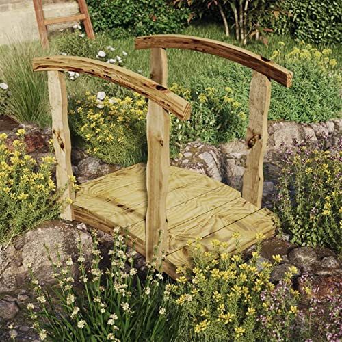 ShGaxin Pont de jardin avec balustrade, chemin de jardin en bois, étang jardin, bois massif pin imprégné 318204