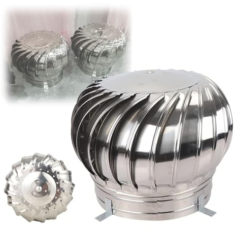 Tappo Antipioggia Per Camino In Acciaio Inox 201, Fumaiolo Comignolo Canna Fumaria Camino Cappello Testa Girevole, Cappa Girevole Di Sfiato Per Canna Fumaria(400 mm(15.75 in))