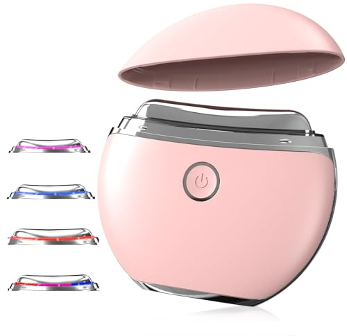 EMS Gua Sha, Robofun Gesichtsmassagegerät Gua Sha Elektrisch, mit 4 Modi, Wärme & Vibration, Face Lifting Gerät mit Rot,Blau,Lila&Buntfarbigslicht, Geräte zur Faltenreduzierung & Anti-Aging-Geräte