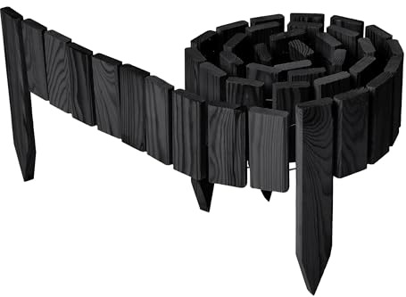 Garronda Rollborder Recinzione in legno flessibile 200 x 10 cm bordatura giardino bordura per aiuola staccionata in legno cordolo Decorazione da frutteti Palizzata GD-0149 Grafite
