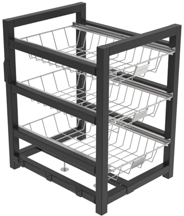 SANTOS Regal für Gasgrill – 36x49x42cm – Nachrüstbares Schubladenregal – Stauraum für Broil King Baron 590 – Pulverbeschichteter Stahl – Grillzubehör