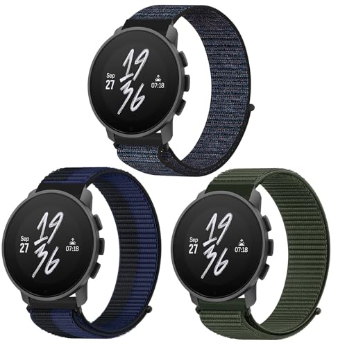 OUTPUTBT klockarmband i nylon 22 mm för Suunto 9 Peak/9 Peak Pro/5 Peak/Race 49 mm/Race S 45 mm armband elastiskt för Suunto Vertical/Ocean ersättningsarmband för män kvinnor
