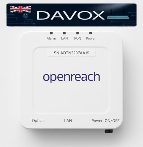 DAVOX BT Openreach Adtran SDX611 GPON ONT Modem | High-Speed Fibre Optic Internet Terminal | 1GE Ethernet Port | Compact, Reliable & Compatible with UK Fibre Broadband Networks