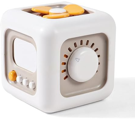 Tenone® Montessori Activity Cube Toy | 6-in-1 Sensory Learning Toy for Babies & Toddlers Aged 12–36 Months | Gears, Clock, Mirror, Spinners & Sliding Maze | Educational Gift for 1–3 Year Olds (Cube)