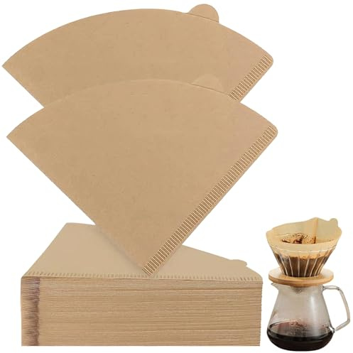 100 Pcs Coffee Filter Papers, Filter Paper for Hand Brewed Coffee, Unbleached Compatible with V60 Papers