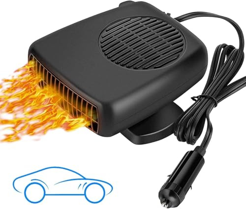 Showvigor Riscaldamento Auto 150 W 12 V, Riscaldamento e Raffreddamento 2 in 1, sbrinatore Portatile e deumidificatore per Parabrezza con Supporto Girevole, accendisigari per Auto, SUV, Campeggio