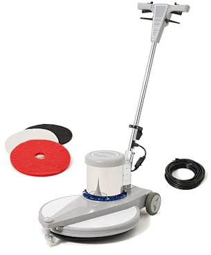 20 High-Speed Commercial Floor Burnisher, 1.5 HP, 1500 RPM, 40ft Cord, Rubber Bumper Guard, with Red, White & Black Pads for Cleaning, Polishing & Stripping