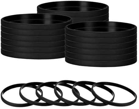 TIXIPEM Rubber Bracelets [24PCS] - Silicone Wristbands Solid Color Bracelets Use for Men Women Teen & Sports Team & Events & Gym - [Black-7.1IN Cir] Blank Rubber Sports Bands