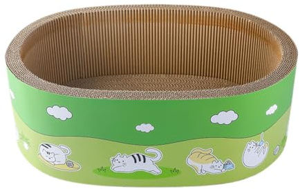 Fonowx Scratching Board As An Oval Scratching Bowl And Sleeping Place. A Cat Lounge Made of Corrugated Cardboard in The Shape of A Nest for Claw Care And to, M