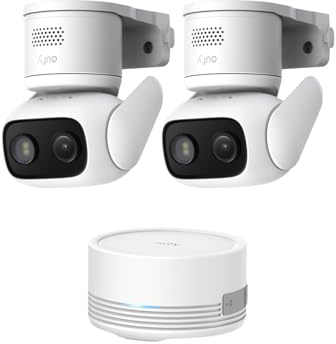 eufy Security Cam C31 Kit 2+1, 360° PTZ, Telecamera Wi-Fi Interno Esterno | Sorveglianza panoramica e inclinata, 2 antenne, Notturna a colori, Rilevamento IA persone/veicoli/animali, Memoria locale.