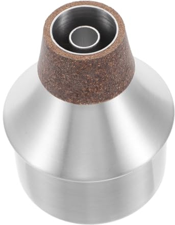 DEARMAMY Aluminium Alloy Trumpet Mute Lightweight Metal Straight Cornet Practice Mute Portable Sturdy Replacement for Adults and Beginners Music Instruments