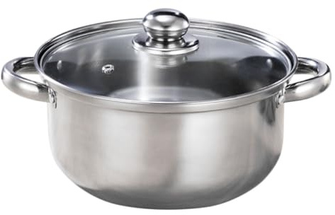 BESPORTBLE Olla de Acero Inoxidable 22 CM Asas de Acero Olla Grande para Cocinar al Vapor y Sopa Recipiente Multifuncional para Cocina Doméstica y Restaurante Calentamiento Uniforme