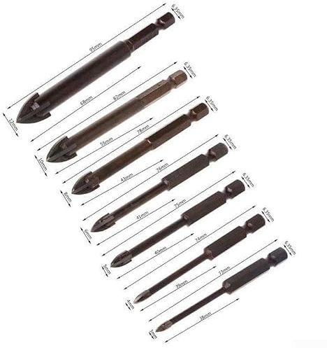 Broca de 4 bordes para perforación eficiente de aplicaciones de cerámica, granito, azulejos y piedra (5 mm)