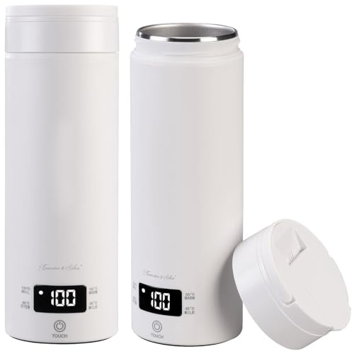 Rosenstein & Söhne Mini-Reisewasserkocher: 2er-Set Reise-Wasserkocher & Isolierkanne, 300 W, 500 ml, 4 Stufen (Isokannen)