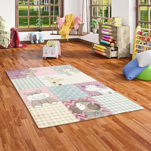 Pergamon Kinder Teppich Maui Kids Bunt Kinderzoo in 5 Größen