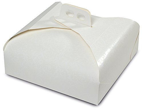 Guardini, Caja para tartas 33x33, Papel, Blanco, Made in Italy, Línea Easy Bake
