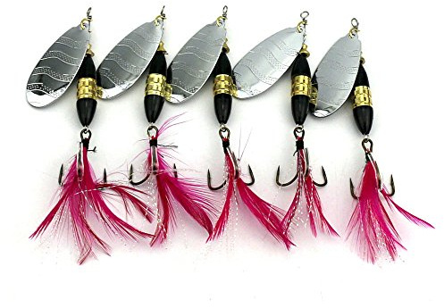 LENPABY 5 pcs Cuillères Pêche kit/truite Spinner kit/8.7 cm Spinnerbaits18g