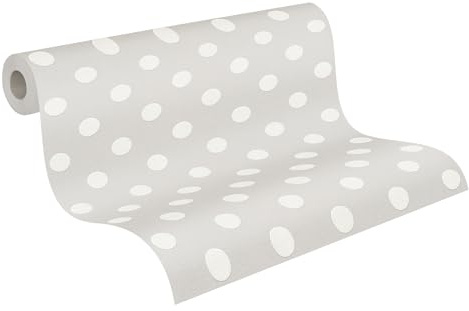 A.S. Création Vliestapete Boys & Girls 6 Tapete gepunktet 10,05 m x 0,53 m grau weiß Made in Germany 369342 36934-2