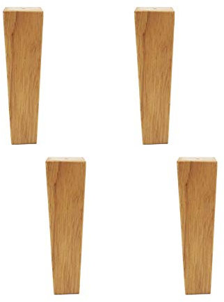 Möbelfüße Sofafuss 4 Stück,Bettfüße HolzfüßE Klar Beschichtete Eiche,für Beistelltische,TV-Schrank,Home Diy Projekte,mit Schrauben und Filzgleiter,Montageplatten (20cm/7.9in)