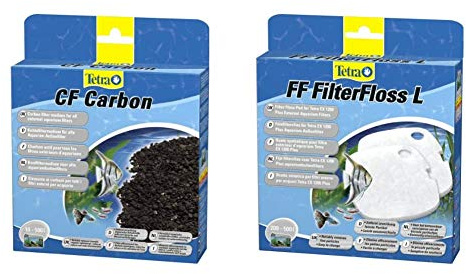 Tetra CF Carbon Kohlefiltermedium - Filtermaterial EX Außenfilter, versch. Größen & FF FilterFloss L - Feinfiltervlies Außenfilter EX 1200 Plus