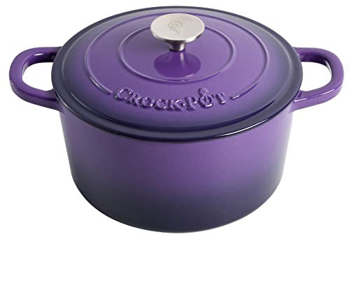 Crock-Pot Artisan Round Enameled Cast Iron Dutch Oven, 5-Quart, Lavender Purple