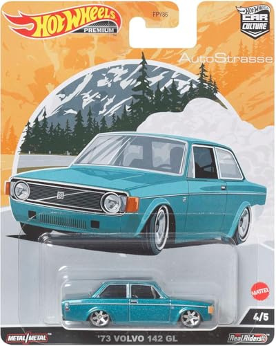 Hot Wheels Volvo 142, Car Culture Circuit Legends-Fahrzeuge, Premium-Kollektion von Car Culture im Maßstab 1:64, Autospielzeug für Kinder ab 3 Jahren und Erwachsene Fans und Sammler