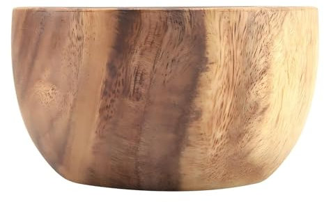 VIFERR Ensaladera de Madera, Cuencos de Ahorro de Acacia Maciza para Ensalada, Sopa, Arroz, Cereales, Aperitivos, Herramienta de Cocina (13 x 7 cm)