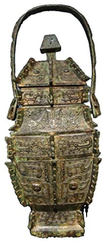INPETS Bronzefigur mit Tiergesicht, quadratischer Balkenkrug, 36 cm hoch, Ornamente, Geschenke, Kunst, Handwerk, chinesische Antiquitäten/512