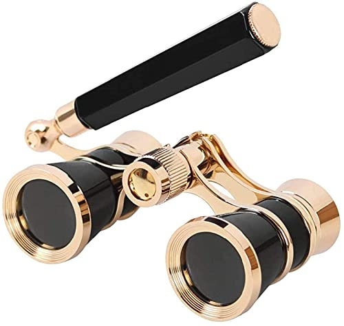 CAZARU Schwarzes 3X25 Opern-Fernglas, beschichtetes Objektiv, Teleskop, Opernglas, beschichtetes Theaterglas, Damen-Glasgriff, Damen- und Mädchen-Geschenke