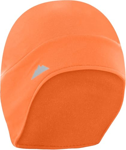 Tough Headwear Thermal Skull Cap - Moisture-Wicking Helmet Liner Beanie - Outdoor Running Gear Men & Women - Cycling Apparel - Hi-viz Orange