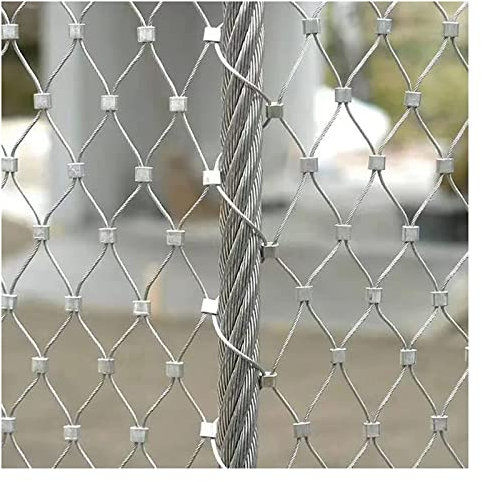 Drahtgitter Verzinkt Edelstahl-Seilnetz, Treppendekornetz For Den Garten, Bauernhof, 2 Mm Drahtdurchmesser, Maschenloch 5 Cm, Flexibles, Schlagfestes Anti-Fall-Netz For Balustrade ( Color : Silver-2mm
