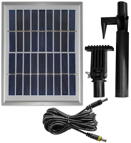 INNOVATIVES SOLAR 2,5 Watt-Hybrid-System. Solar-Panel mit Anschluß an 230V-Netzadapter zur Erweiterung des Teichpumpen-Sets Oasis 250-H-Hybrid. Solar-Modul für Bachlauf Quellbach.