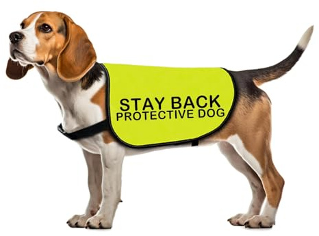 Hundeschutzweste mit Aufschrift Stay Back, Warnweste für Hunde, Größe L