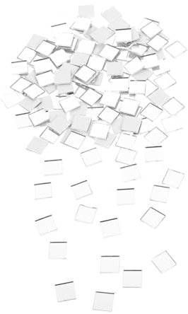 SEWOART 300 Stück Selbstklebende Glas Mosaikfliesen Quadratisch Bunt Für Selbstgemacht Bastelarbeiten Karten Bilderrahmen Vasen Dekoration Weihnachten Geburtstag