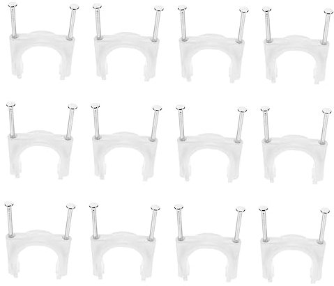 jojofuny 1 Satz 25 Stück Kabelhalteclip Nageldrahthalter Metallkabel Kabelclip nagelschellen Ethernet Kabel Clips für Telefonkabel Stahlnagel-Kabelklemmen Stahldraht Wandclip