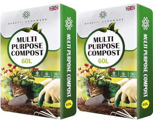 Bonetti 120L Multi-Purpose Compost Soil Bag – Eco-friendly Nutrient Rich Compost Mix for Potting, Growing Garden, Outdoor, Indoor, Houseplant Seed Plants