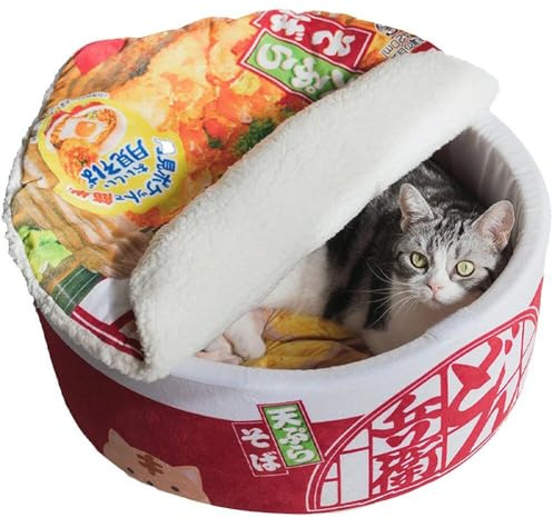 HiyyFloy Haustierprodukte Katze Winterzelt Lustige Nudeln Kleines Hundebett Schlafsack Kissen Für Kätzchen Plüschkissen Möbelzubehör