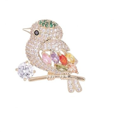 Nette Elster Vogel Brosche Farbe Kristall Vogel Pin Strass Tier Kragen Pins Abzeichen Anzug Revers Pin Kleid Zubehör Urlaub Frühling Party Schmuck Geschenk