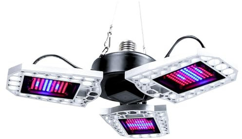 Ailgely LED Pflanzenlampe, E27 216 LEDs faltbares rotes und blaues Spektrum Pflanzenlicht, für Zimmerpflanzen, Gewächshaus, Hydroponische Pflanzen und Gemüse, Sämling Gemüse, Blumen